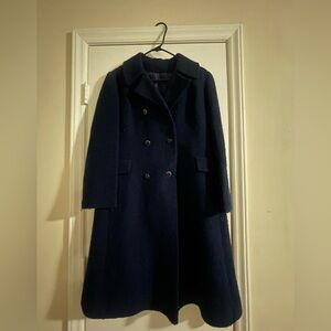 Classic Navy Double-Breasted Women's Coat